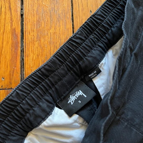 Stussy Men's Black Elastic Back Waist Straight Slim Leg Chino Pants - Picture 5 of 6